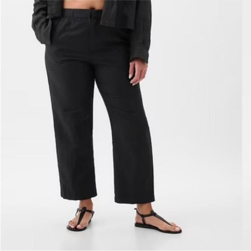 NWT! Gap Black High Rise Linen-Cotton Pull-On Pants - Multiple🩷 - Picture 11 of 14